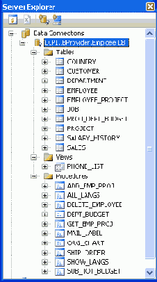 �������� ����������� � Server Explorer