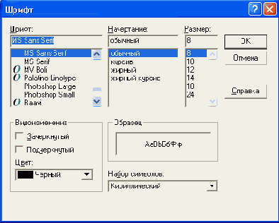 ����������� ���� TFontDialog