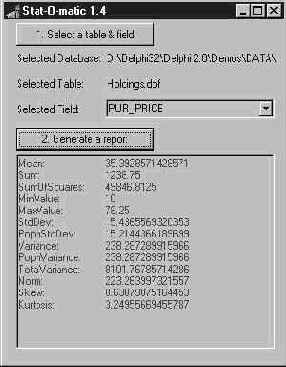 ������������ ���������� DBStatistics