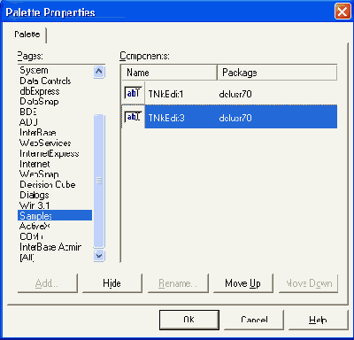  ���������� ���� Palette Properties