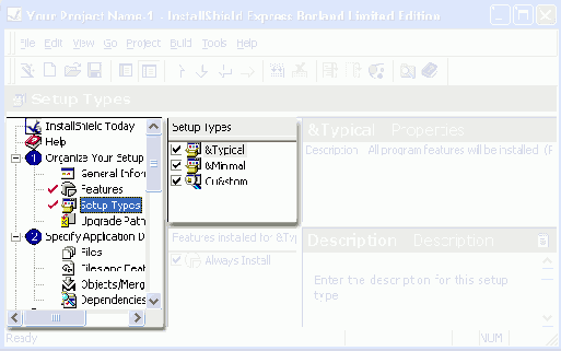 ������� Setup Types ��������� ������ ��������� �������� ��������� ���������
