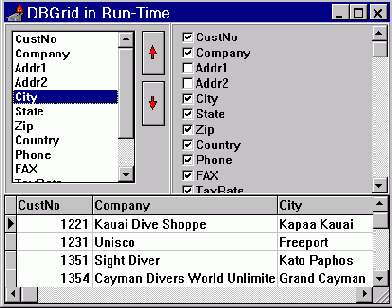 ����������� TDBGrid �� ����� ����������
