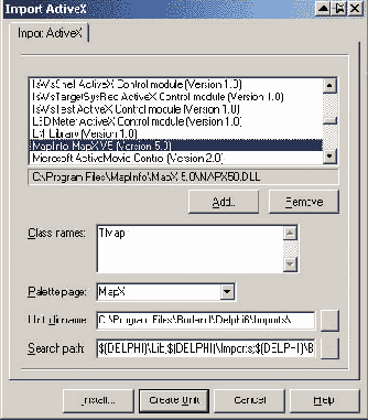 Установка MapX в Delphi