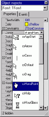 Object Inspector: ��������� �������� ������������