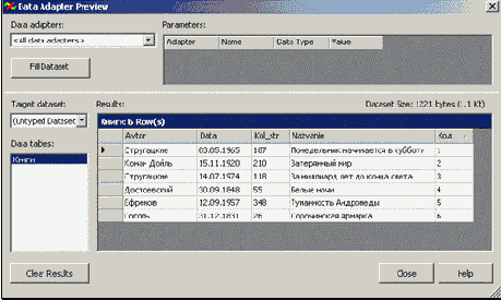 ������� OleDbConnection, OleDbDataAdapter � DataSet