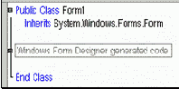 Невидимый код в окне кода – Windows Form Designer generated code