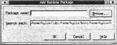 Окно добавления пакета в проект